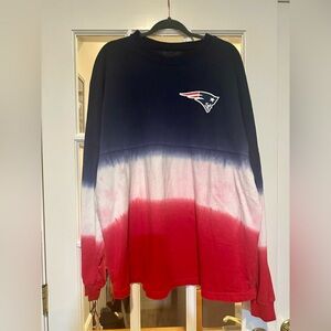 Patriots Logo Tie-Dye Long Sleeve Shirt - EUC